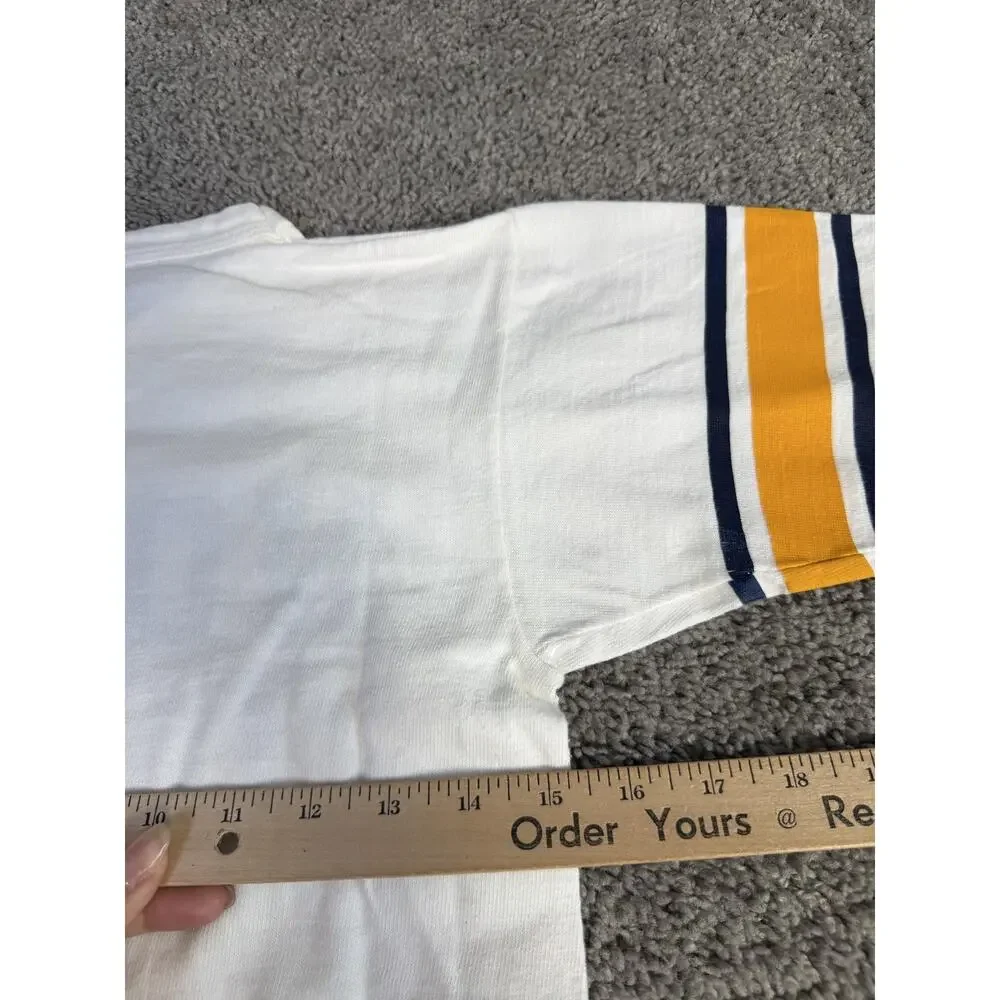 Vintage 70s Notre Dame Shirt Mens Small White Blue Bar Champion Fighting Irish - Picture 8 of 10